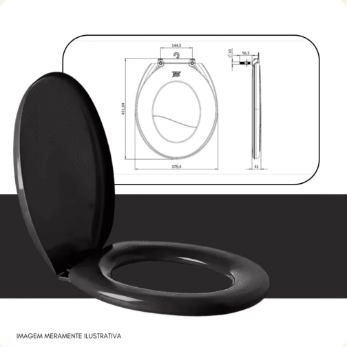 ASSENTO SANITARIO ENVOL IDEALE PRETO
