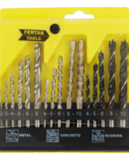 JOGO DE BROCAS MAD/CONC/METAL C/16 PCS