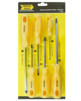 JOGO DE CHAVES FENDA/PHILLIPS – 06 PÇS.
