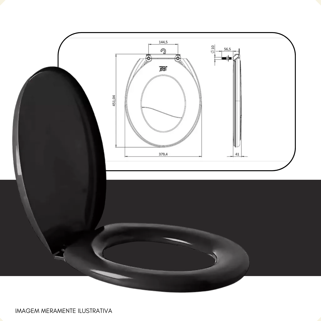 ASSENTO SANITARIO ENVOL IDEALE PRETO