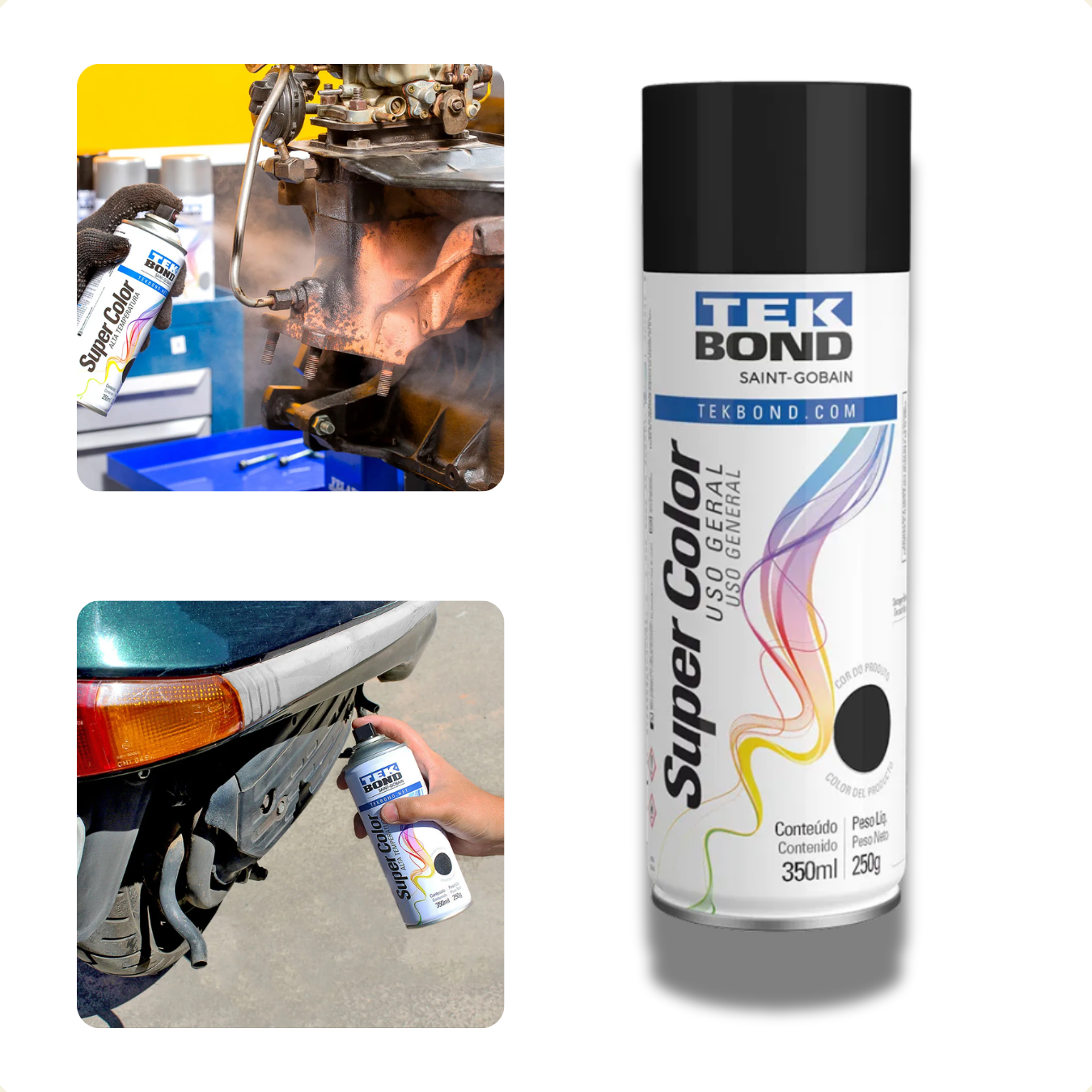 TINTA SPRAY ALTA TEMP PRETO FOSCO 350ML