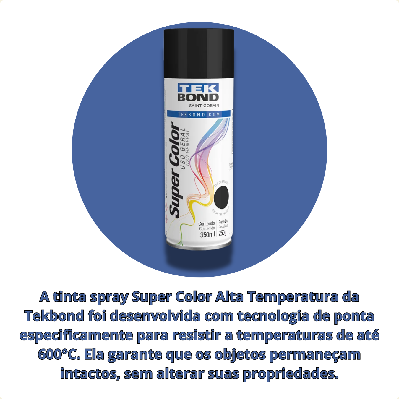 TINTA SPRAY ALTA TEMP PRETO 350ML