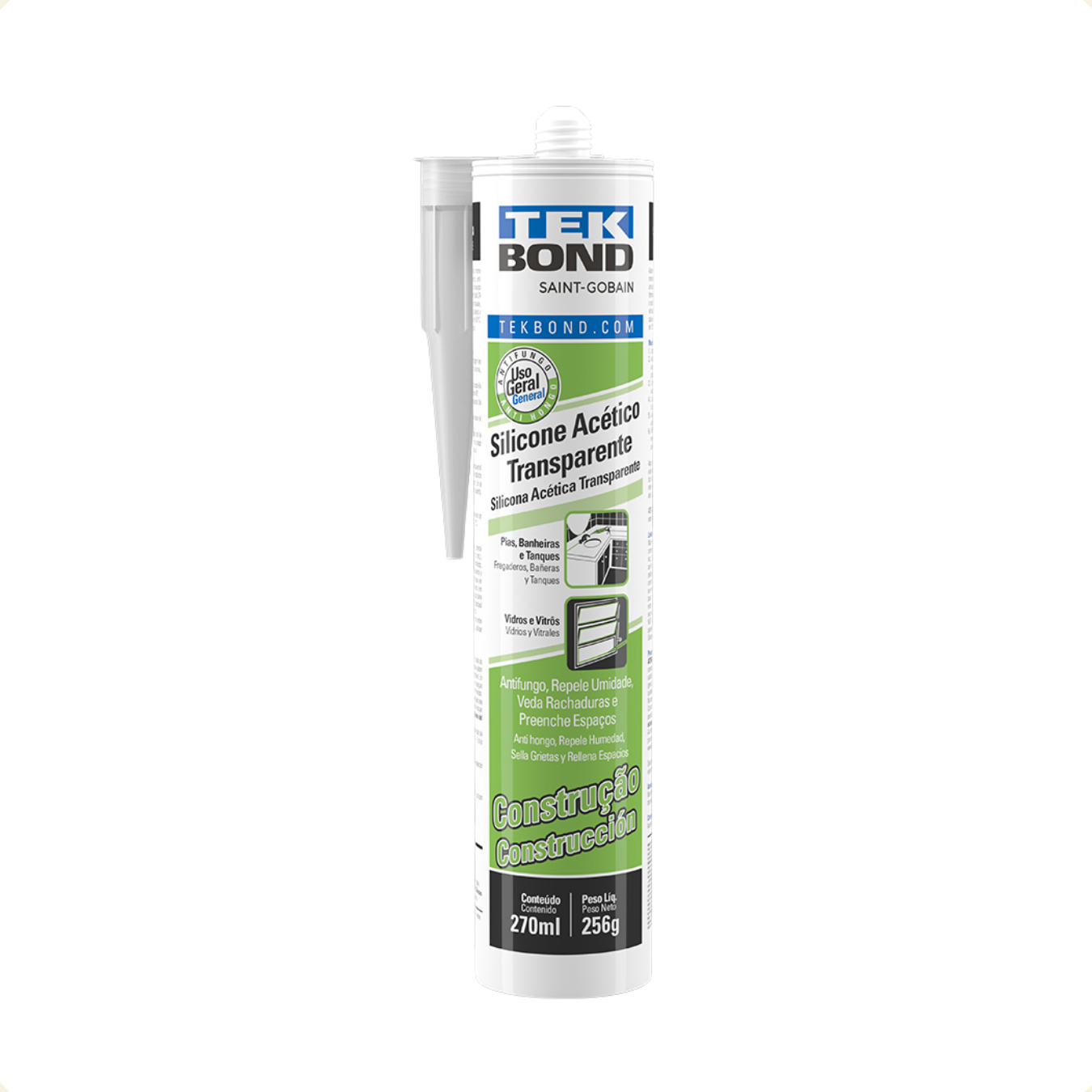 SILICONE ACETICO CONS TRANSPARENTE 256G