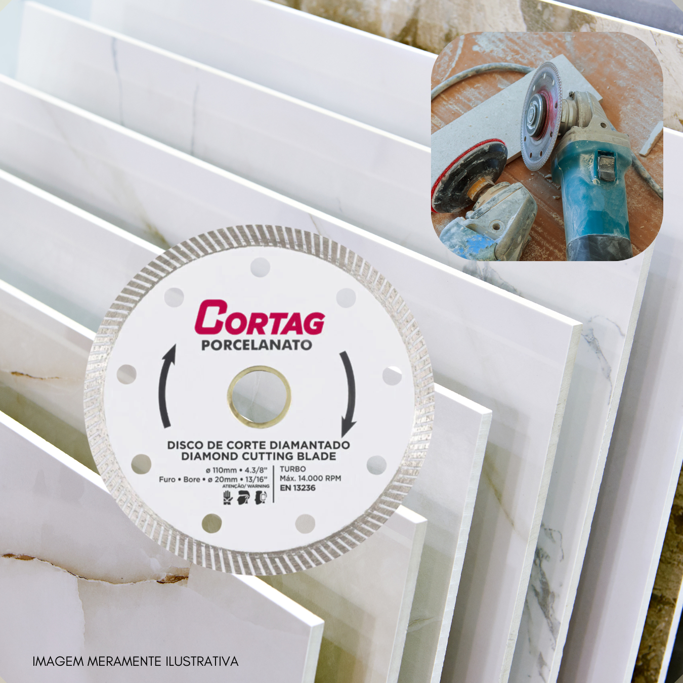 DISCO DIAMANTADO TURBO PORCELANATO 110MM
