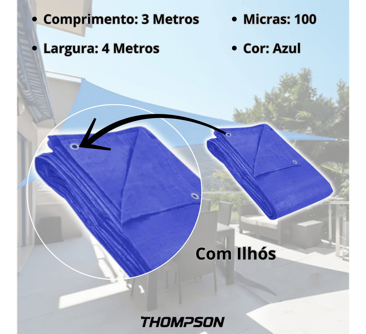 LONA POLIETILENO AZUL 4 X 3M