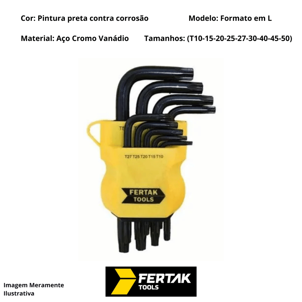 JOGO DE CHAVE TORQUE PEQ 9 PCS